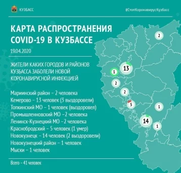 Фото: Опубликована карта распространения коронавируса в Кузбассе 1