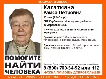 Фото: Ушедшая с дачи в халате пенсионерка пропала в Новокузнецком округе 1