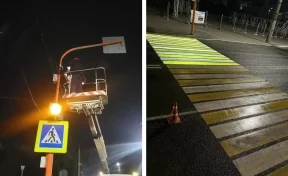 Первый проекционный пешеходный переход обустроили в Ленинске-Кузнецком