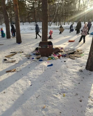 Фото: «Какой пример мы подаём детям?»: главу кузбасского города возмутили горы мусора в парке 1