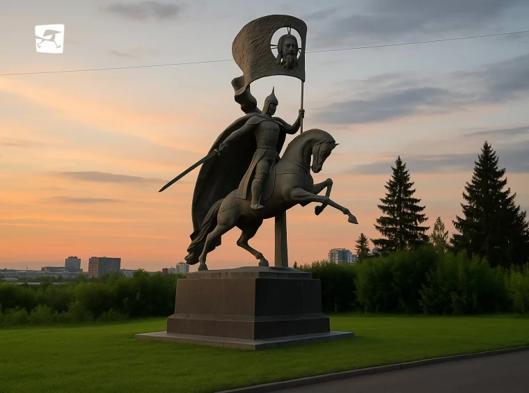 Так по мнению ИИ мог бы выглядеть памятник Александру Невскому в Кемерове