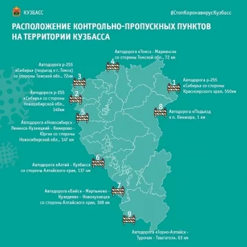 Фото: Оперштаб Кузбасса опубликовал карту всех КПП на границах региона 1