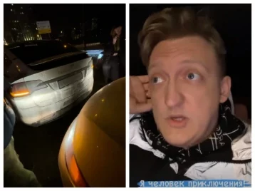 Фото: Блогер из Кузбасса на Tesla снова попал в ДТП в Москве 1