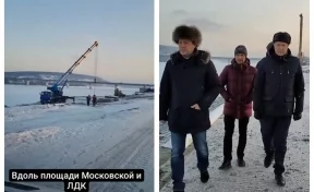 Мэр Кемерова показал ход строительства новой набережной Томи рядом с Московской площадью