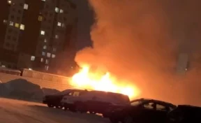Пожар на проспекте Притомском в Кемерове попал на видео