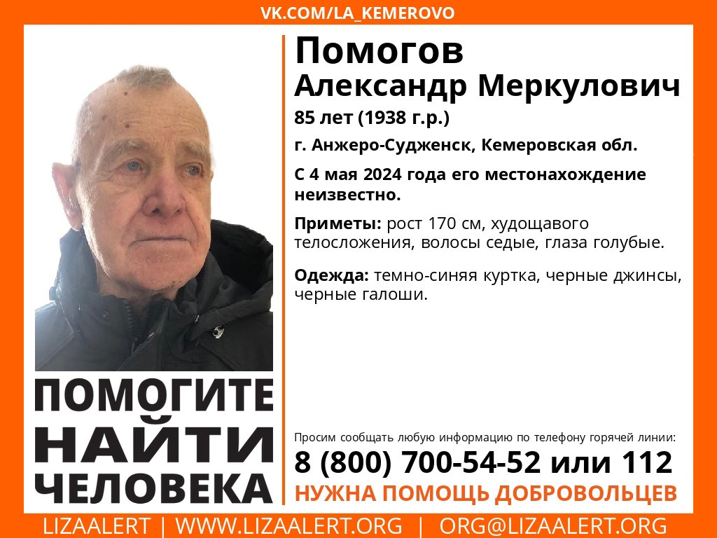 В Кузбассе третью неделю ищут пропавшего 85-летнего мужчину