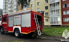 Женщину с двумя детьми спасли из пожара в 10-этажном доме в Кемерове