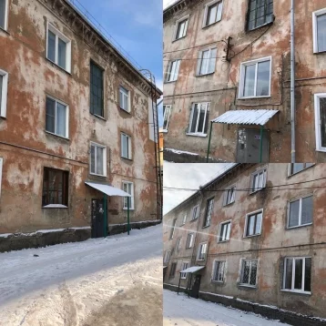 Фото: В Кузбассе прокуратура проверила дом, фасада которого осыпался на дедушку с внуком 1