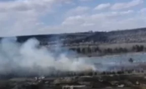 В Кемерове серьёзный пожар у Красного озера попал на видео