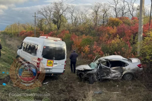 В Ставропольском крае в ДТП с перевозившим детей микроавтобусом погиб человек