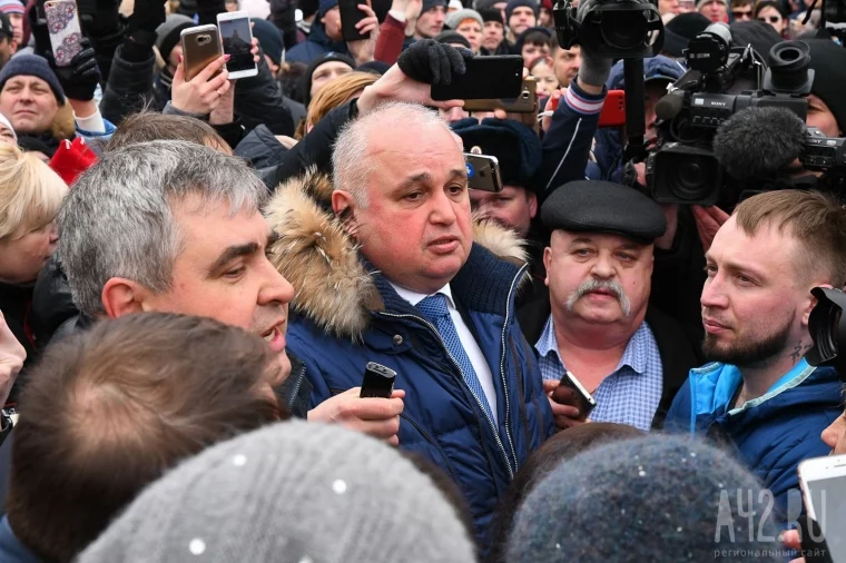 Сергей Цивилёв на митинге 27 марта. Фото: Александр Патрин / «Газета Кемерова»
