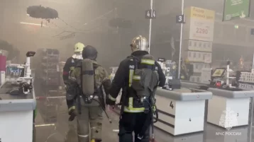 Фото: Пожар в петербургском «Леруа Мерлен», где горел отдел с новогодними игрушками, полностью потушили 1