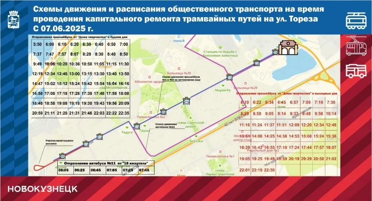 Фото: В Новокузнецке на время ремонта трамвайных путей на Запсибе запустят троллейбусы 2