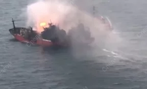 Следком опубликовал видео с горящими танкерами в Чёрном море