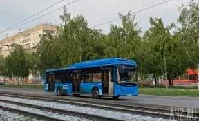 В Новокузнецке загорелся автобус Volgabus