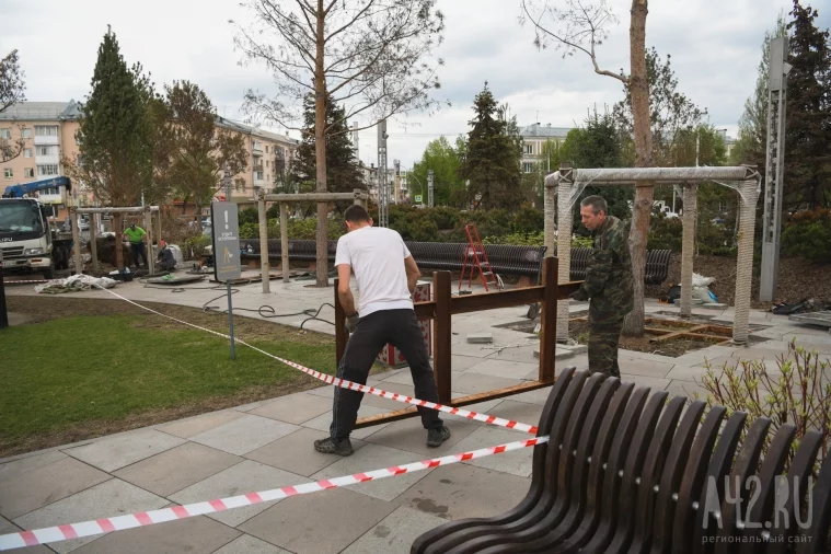 Фото: В Кемерове начали заменять пожелтевшие деревья в Парке Ангелов 6