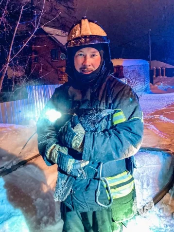 Фото: В Перми пожарные спасли из горящего дома ручного ворона и трёх собак  1