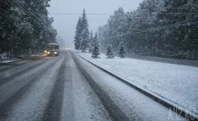 Сотрудники Госавтоинспекции призвали кузбассовцев быть осторожнее на дорогах во время снегопада