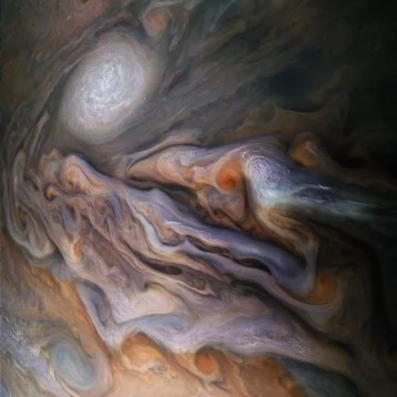 Фото: NASA опубликовало фото «закрученных» облаков на Юпитере 1