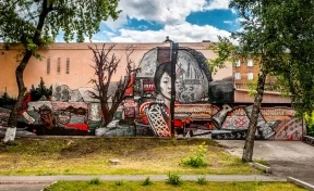 Галерею стрит-арта в Новокузнецке украсила таинственная шорка