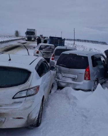 На трассе Р-257 «Енисей» в Красноярском крае произошло массовое ДТП