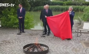 Президент Чехии сжёг на костре огромные красные трусы