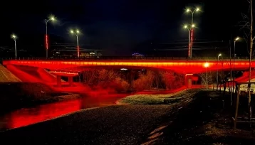 Фото: На Красноармейском мосту в Кемерове зажглась праздничная подсветка   1
