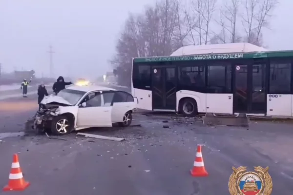 В Иркутской области водитель легковушки врезался в автобус и погиб