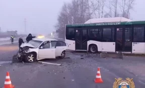 В Иркутской области водитель легковушки врезался в автобус и погиб