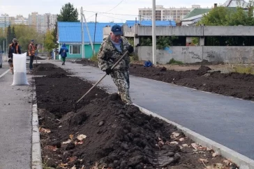 Фото: Мэр Кемерова показал процесс благоустройства улицы Гагарина 3