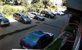 Поймала на руки: момент падения ребёнка из окна в Новокузнецке попал на видео