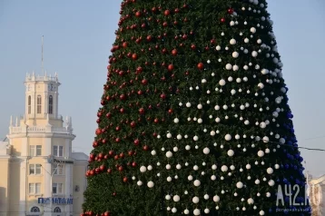 Фото: В Кемерове завершили монтаж новогодней ёлки на площади Советов 1