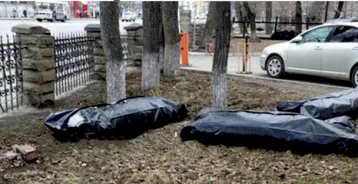 Фото: Плотно набитые мешки для трупов под окнами больницы Челябинска напугали прохожих 1