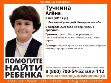 Фото:  В Ленинск-Кузнецке ищут 8-летнюю девочку в серо-розовых сапогах    1