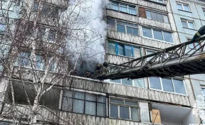 МЧС показало кадры из горевшей в Заводском районе Кемерова квартиры