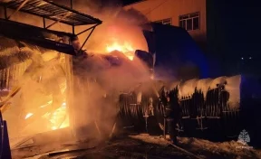 В Санкт-Петербурге вспыхнул ангар в Невском районе, пожарные ликвидируют огонь