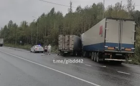 Один человек пострадал в тройном ДТП с грузовиками в Кузбассе