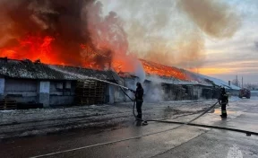 В Абакане вспыхнул склад на площади 1500 квадратных метров