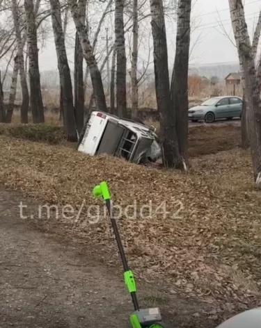 В Кузбассе пикап врезался в дерево и опрокинулся: водитель погиб