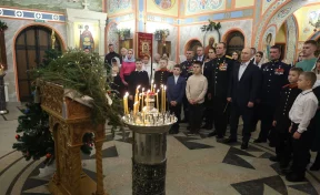 Владимир Путин встретил Рождество в храме Георгия Победоносца в Подмосковье