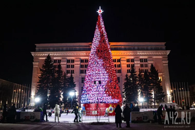 Фото: В Кемерове на площади Советов Дед Мороз и Снегурочка зажгли ёлку и открыли каток 6