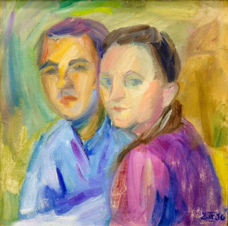 «Автопортрет с Геней», 1936