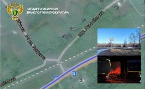 В Кузбассе грузовик столкнулся с поездом