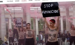 Полуголые феминистки провели массовую акцию возле Лувра