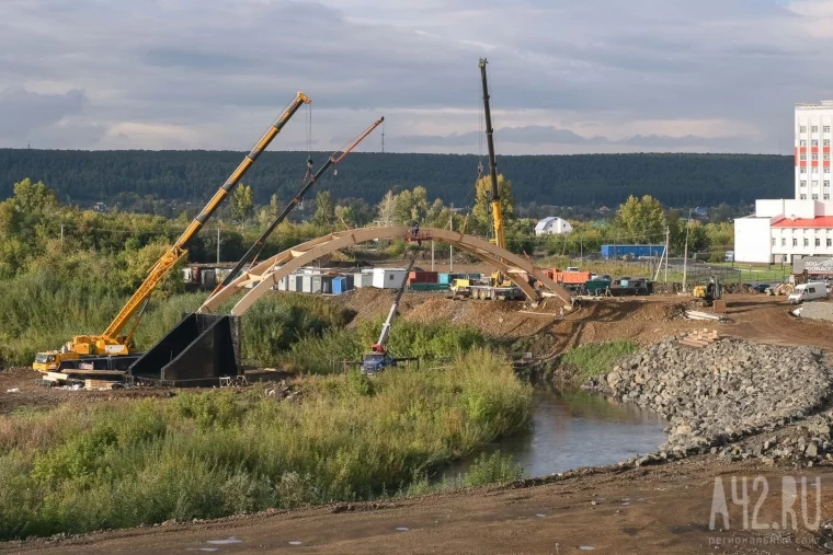 Фото: Строительство моста через Искитимку в Кемерове 8