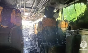В Костромской области загорелся автобус, который вёз детей в санаторий