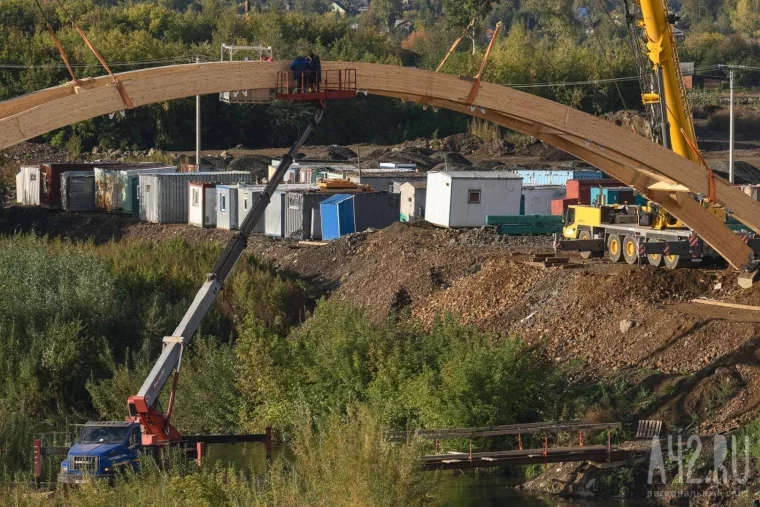 Фото: Строительство моста через Искитимку в Кемерове 9
