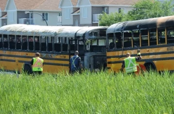 Фото: В Канаде около 70 человек госпитализированы после ДТП с двумя школьными автобусами  1