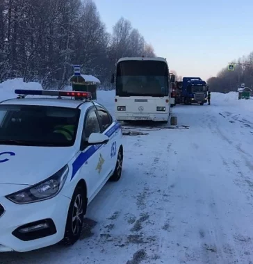 Фото: Полицейские и сотрудники МЧС помогли пассажирам сломавшегося на кузбасской трассе автобуса 2
