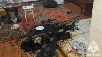 Фото: Вывели из горящей квартиры: в Новокузнецке пожарные спасли человека 1